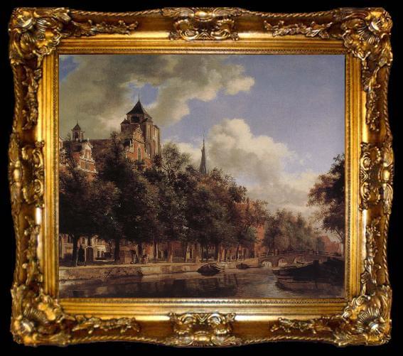 framed  Jan van der Heyden Canal scenery, ta009-2